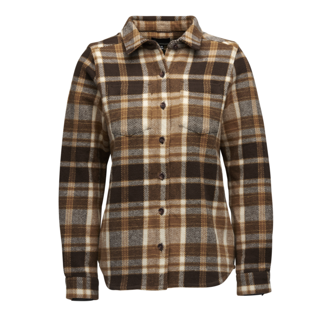 Black Diamond Project Heavy Flannel cămașă din flanelă pentru femei, bark brown-off white plaid