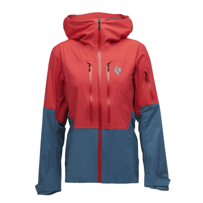 Black Diamond Recon Lt Stretch Shell geacă de schi pentru femei, coral red-creek blue