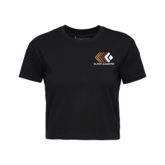 Black Diamond Faded tricou crop cu mânecă scurtă pentru femei, negru