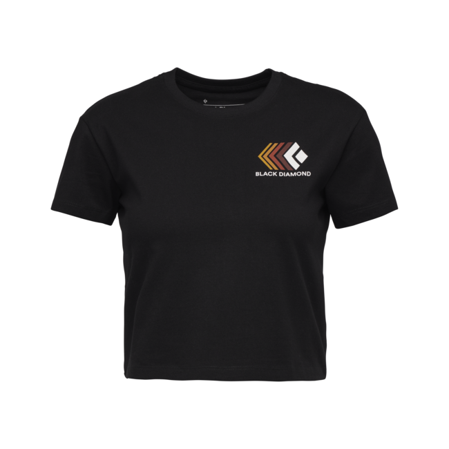 Black Diamond Faded tricou crop cu mânecă scurtă pentru femei, negru