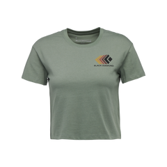Black Diamond Faded tricou crop cu mânecă scurtă pentru femei, laurel green
