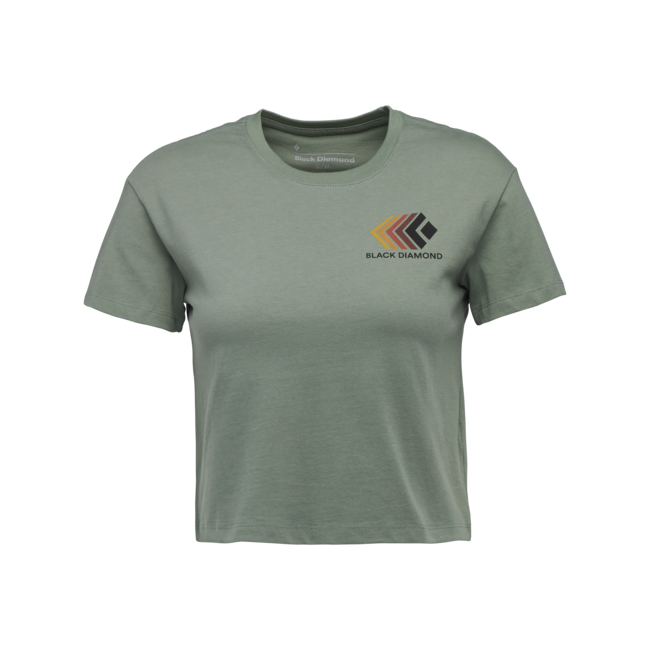 Black Diamond Faded tricou crop cu mânecă scurtă pentru femei, laurel green