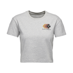 Black Diamond Faded tricou crop cu mânecă scurtă pentru femei, nickel heather