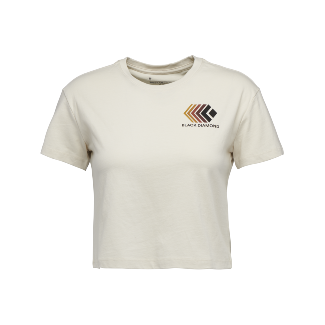 Black Diamond Faded tricou crop cu mânecă scurtă pentru femei, off white