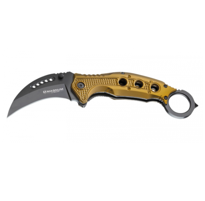 BÖKER® Magnum Black Scorpion cuțit karambit, aur bronz, 20,5cm