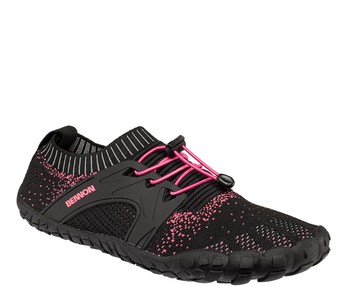 BENNON BOSKY pantofi barefoot, negri/roz