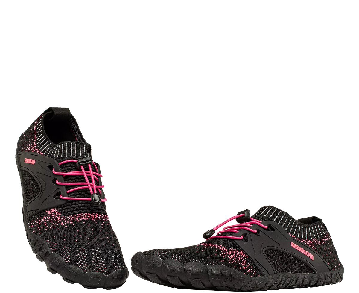 BENNON BOSKY pantofi barefoot, negri/roz