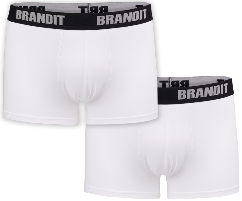 Brandit boxeri cu logo 2buc, alb-alb