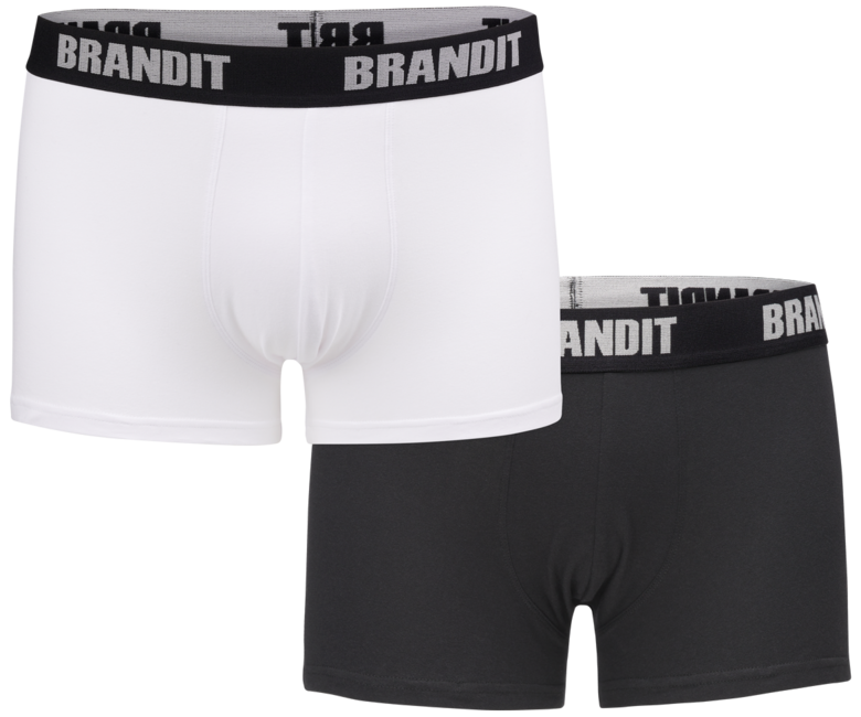 Brandit Boxeri cu Logo 2buc, alb-negru