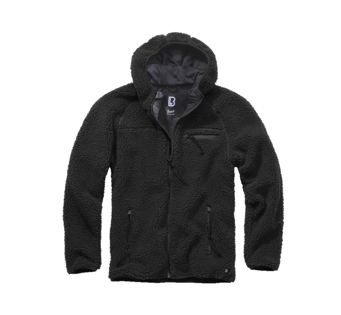 Brandit Teddyfleece Worker geacă fleece cu glugă, neagră