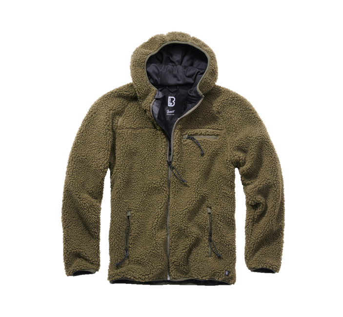 Brandit Teddyfleece Worker geacă fleece cu glugă, oliv