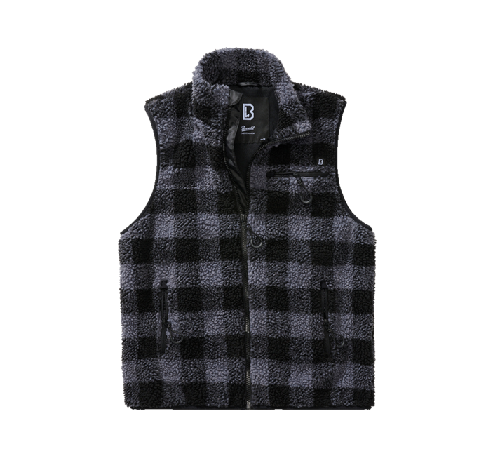 Brandit Teddyfleece vestă fleece, neagră/gri