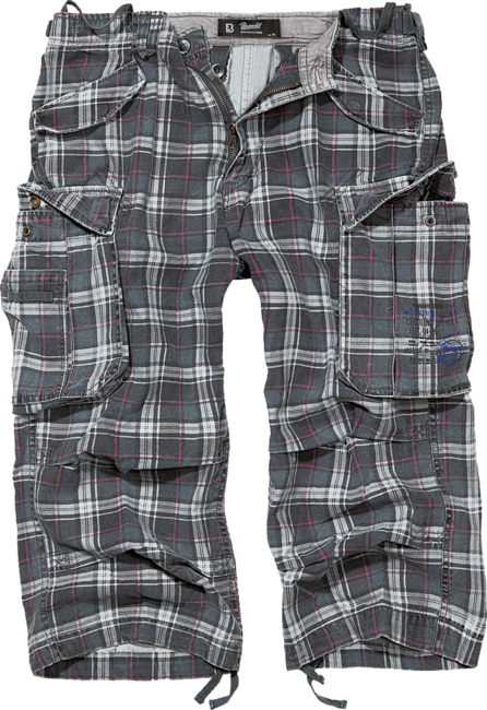Brandit Industry Vintage pantaloni scurți 3/4, gri închis/mov