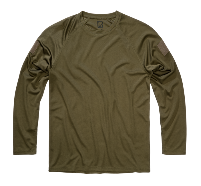 Brandit Quick Dry tricou pentru bărbați cu mânecă lungă care se usucă rapid, oliv