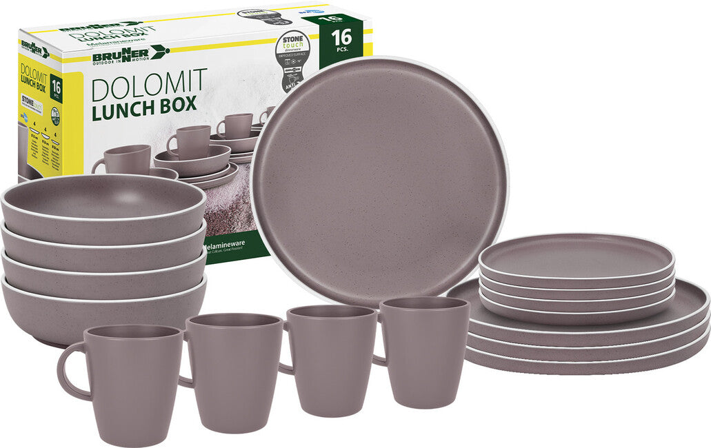 Brunner Lunch Box Dolomit set de tacâmuri de camping, violet