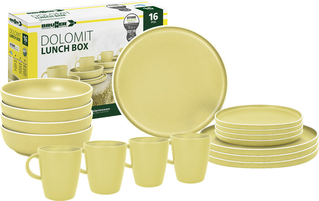 Brunner Lunch Box Dolomit set de tacâmuri de camping, galben