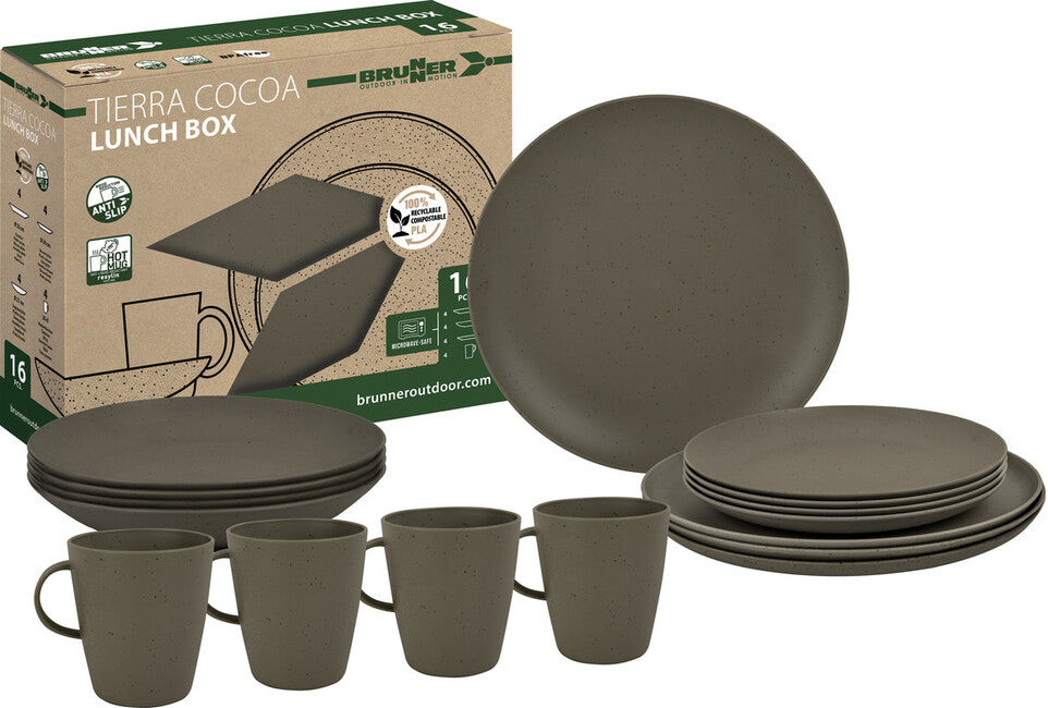 Brunner Lunch Box Pla Tierra set de tacâmuri de camping, maro