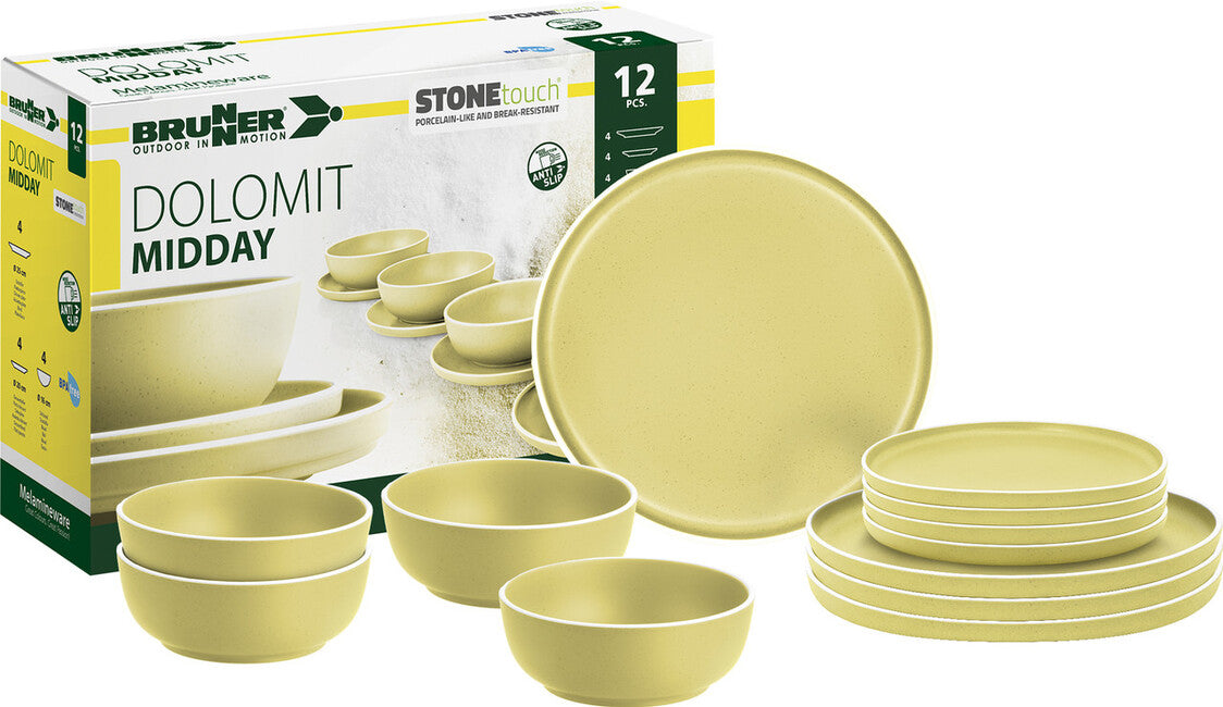 Brunner Midday Dolomit set de tacâmuri de camping, galben