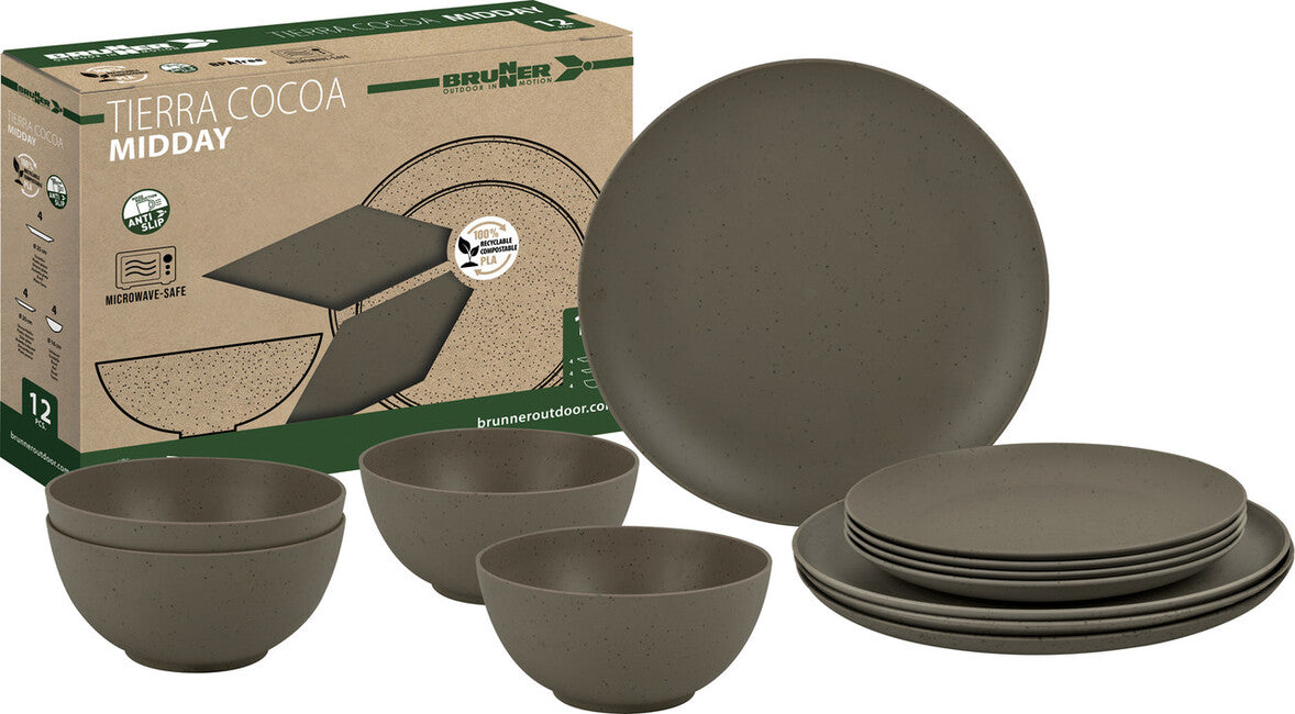 Brunner Midday Pla Tierra set de vase de camping, maro