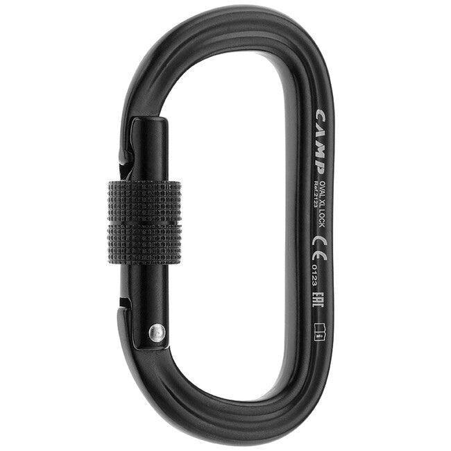 CAMP Oval XL Lock carabinieră din aluminiu cu zăvor filetat, neagră