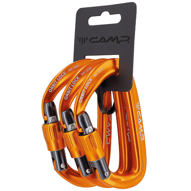 CAMP Orbit Lock carabinieră 3 Pack, portocalie