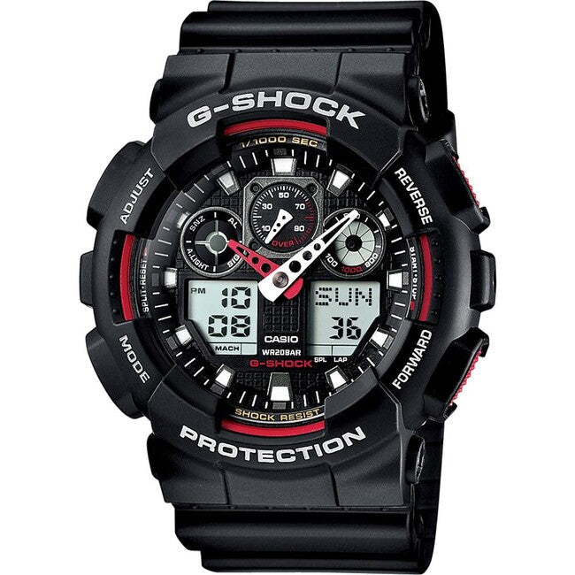 Casio G-Shock GA-100-1A4ER ceas, negru/roșu