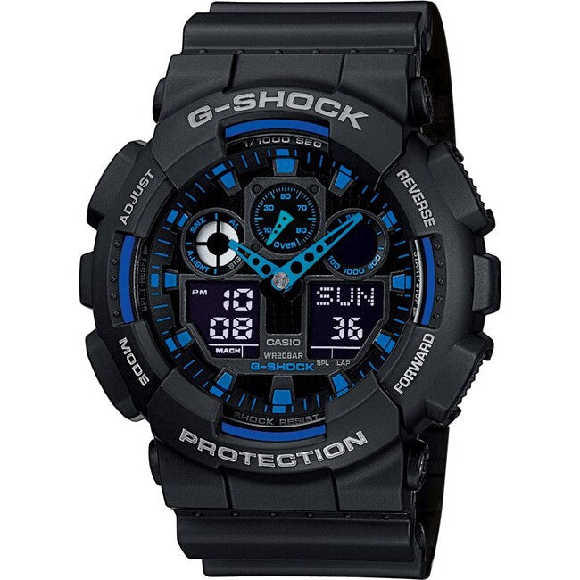 Casio G-Shock GA-100-1A2ER ceas, negru/albastru