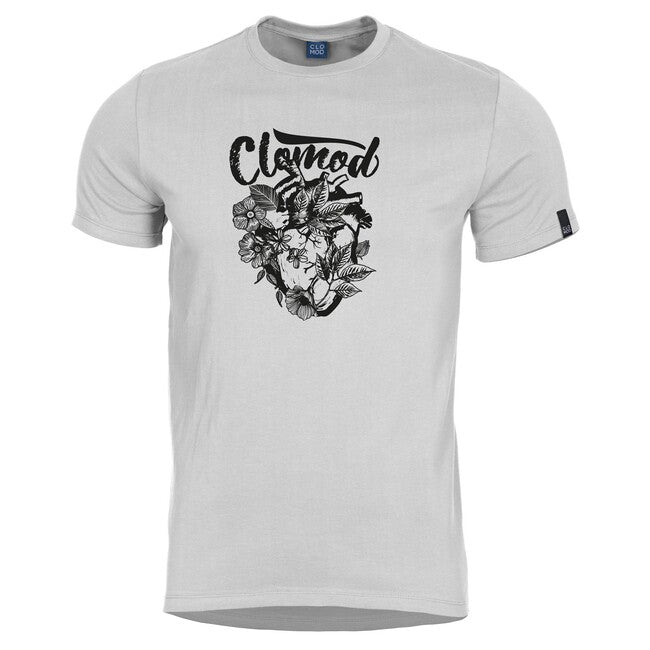 CloMod Flower Heart tricou scurt, alb