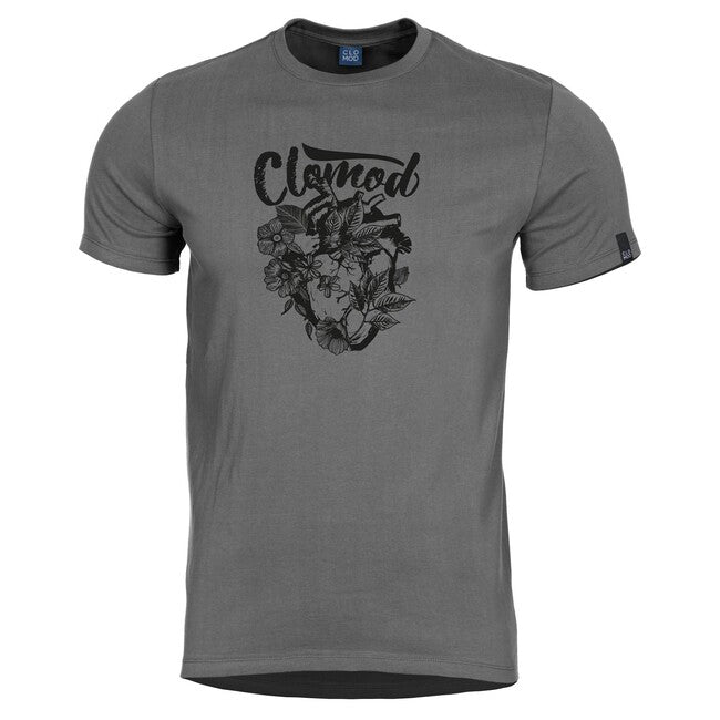CloMod Flower Heart tricou scurt, gri