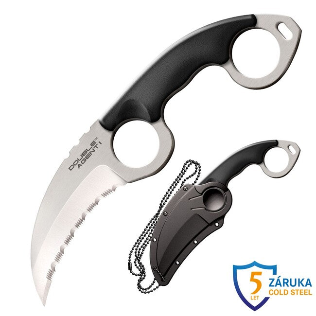 Cold Steel Double Agent I cuțit cu lamă fixă Serrated (AUS8A)