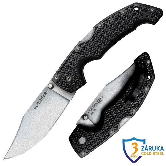 Cold Steel Large Voyager Clip briceag Plain AUS10A Pt.