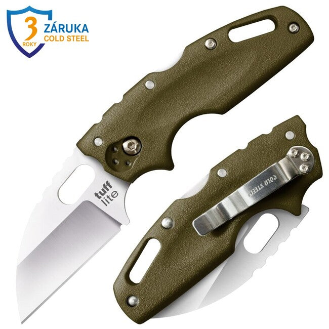 Cold Steel Tuff Lite briceag AUS8A Plain, mâner verde
