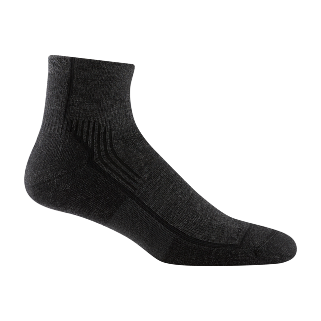Darn Tough Hiker 1/4 șosete greutate medie cu pernă, Onyx Black