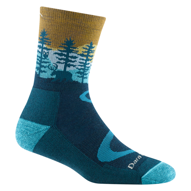 Darn Tough Northwoods Micro Crew șosete mediu ușoare cu pernă, Dark Teal
