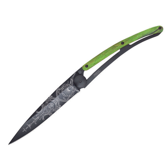 Deejo Versailles briceag Black tattoo green beech