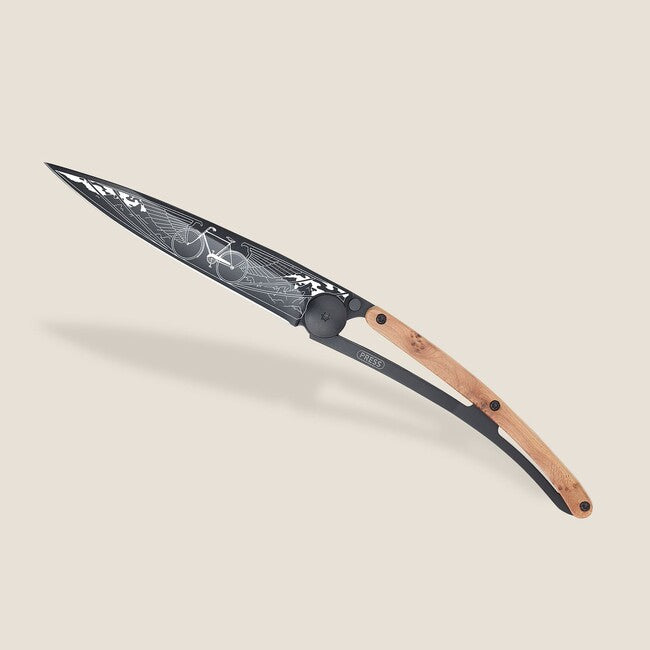 Deejo Bicycle briceag Black tattoo juniper wood