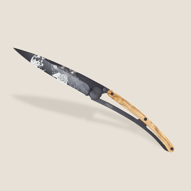 Deejo Black tattoo briceag howling olive wood