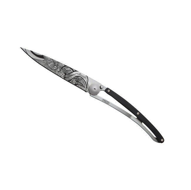 Deejo Fantasy Demon briceag ebony wood
