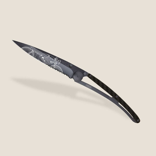 Deejo Café Racer briceag Serration, black