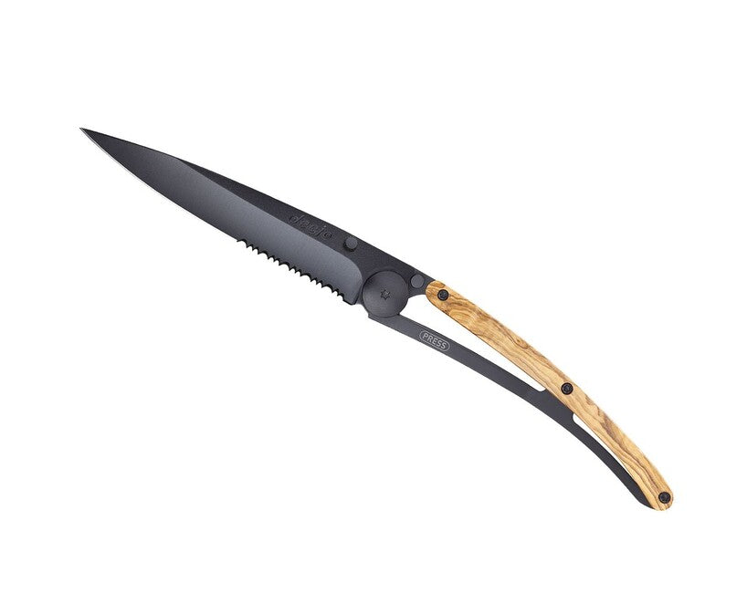 Deejo briceag Serration, black olive wood