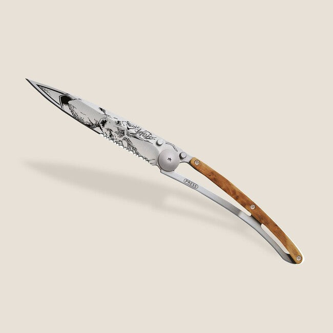 Deejo Serration briceag titan wood Deer