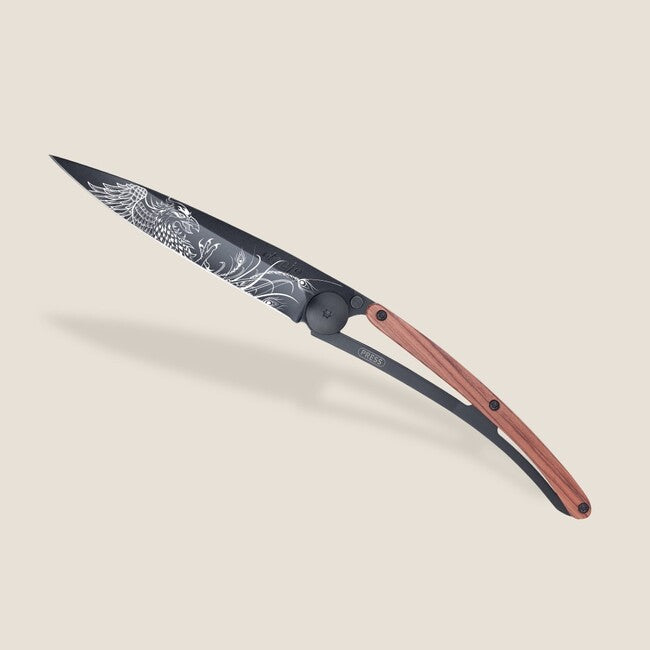 Deejo Tattoo briceag, Black coral wood, Phoenix