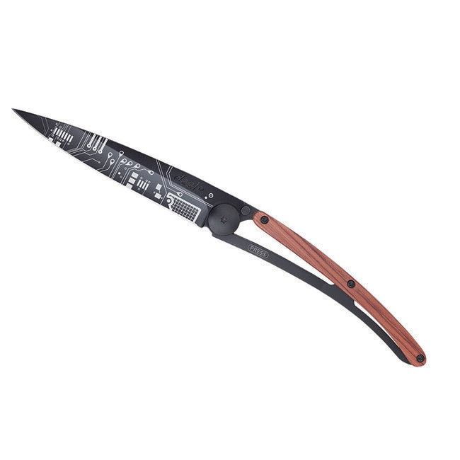 Deejo Tattoo briceag Circuit Board, Black coralwood