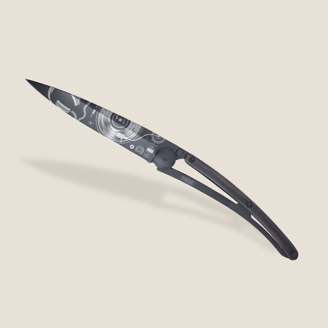 Deejo Tattoo briceag Black ebony wood Vinyl
