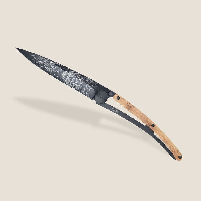 Deejo Tattoo briceag Lion, black juniper