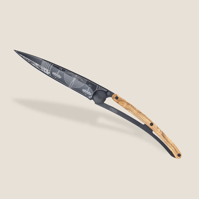 Deejo Tattoo briceag Black olive wood Libra