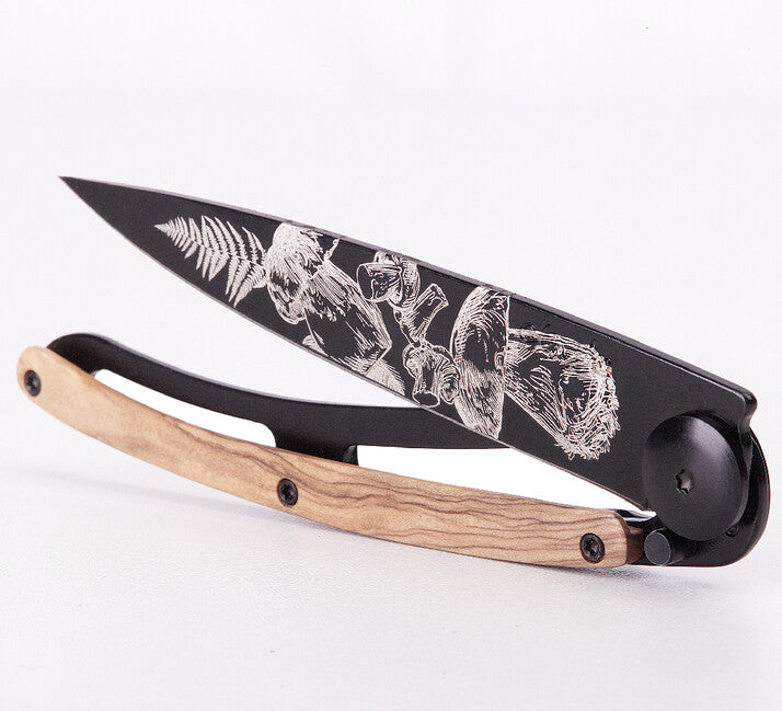 Deejo Tattoo briceag black olive wood, Mushroom