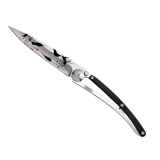 Deejo Tattoo briceag ebony wood cat