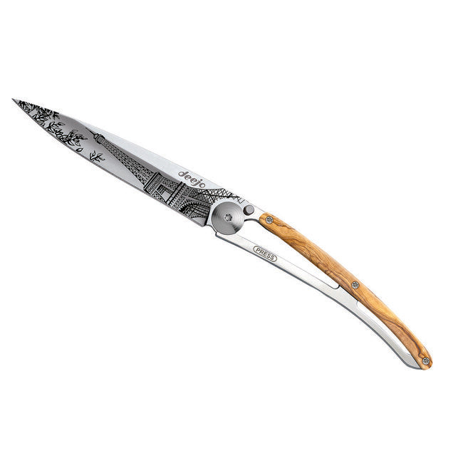 Deejo Tattoo briceag Mirror olive wood, Eiffel Tower