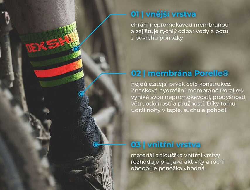 DexShell Ultra Thin Crew șosete impermeabile, negre